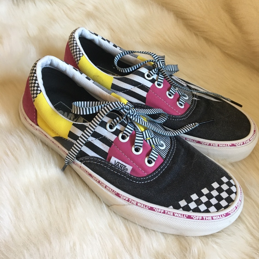 Multi-colored Off The Wall Vans